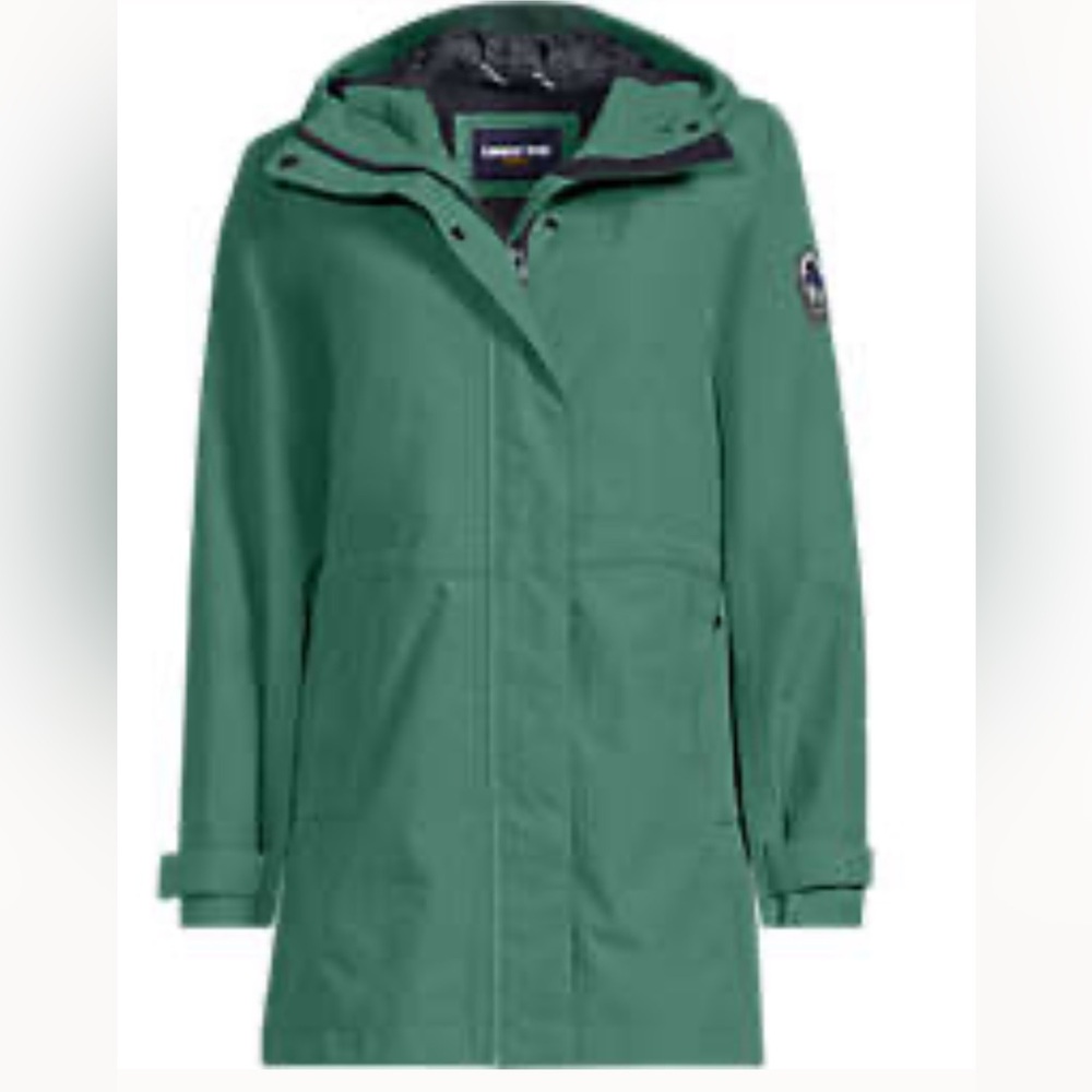 Lands' End Women's Green Rain Coat